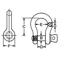 Anchor Shackle, 1/4", Screw Pin, Hot Dip Galvanized TTB835 | Nia-Chem Ltd.