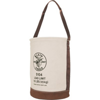 Seau avec fond en cuir, 17" h, Toile, Beige Nia-Chem Ltd.