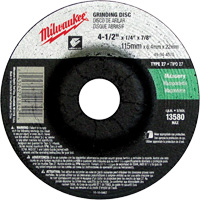 Grinding Wheel, 4-1/2" x 1/4", 7/8" Arbor, Silicon Carbide, Type 27 Nia-Chem Ltd.
