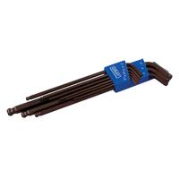 Extra Long Arm Ball Hex Key Set, 9 Pcs., Metric Nia-Chem Ltd.