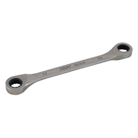 Double Box End Gear Ratcheting Wrench, 12 Point, 8 mm x 9 mm, Plain Finish Nia-Chem Ltd.