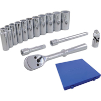 Socket & Attachment Set, 15 Pcs, 3/8" Drive Size, Deep Nia-Chem Ltd.