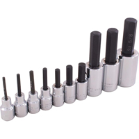 Hex Head Socket Set, Hex, 1/2"/3/8" Drive, 10 Pcs Nia-Chem Ltd.