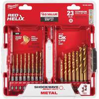 Shockwave Impact Duty Drill Bit Set, 23 Pieces, Titanium Nia-Chem Ltd.