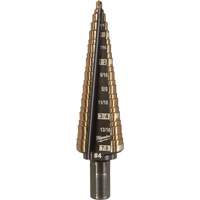 Step Drill Bit, 3/16"/#4 - 7/8"/#4 , 1/32" Increments, High Speed Cobalt Nia-Chem Ltd.