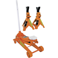 Service Jack with 3-Ton Vehicle Stands, 2.5 Ton(s) Capacity, 5" Lowered, 19-1/4" Raised, Manual Hydraulic Nia-Chem Ltd.