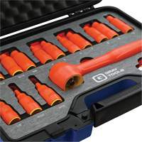 Douille isol&eacute;e, foret hex SAE & m&eacute;trique &agrave; prise 3/8" avec fixation, 1000 V, 16 M Nia-Chem Ltd.