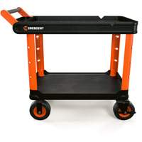 RAILWORKS 2-Shelf Industrial Utility Cart with 8" Casters, 47" L x 24-1/2" W x 37-4/5" H, Black/Orange Nia-Chem Ltd.