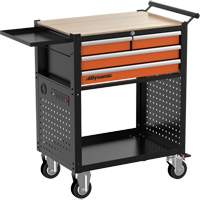 Chariot utilitaire, 4 tiroirs, Noir/Orange Nia-Chem Ltd.