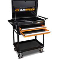 Chariot utilitaire, 2 tiroirs, 32-1/2" la x 42" h, Noir/Orange Nia-Chem Ltd.