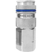 QUIKSILVER Industrial Quick Coupler, Nickel Plated Brass, 1/2", Female NPT, 500 psi Nia-Chem Ltd.