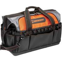 20" Contractor Tool Bag, 1680 Denier/Polyester, 31 Pockets, Black/Grey/Orange Nia-Chem Ltd.