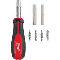 11-in-1 Magnetic 1/4" & 3/8" Drive Multi-Bit Screwdriver, 8" L, Cushion Grip Handle Nia-Chem Ltd.