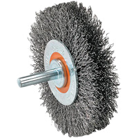 Mounted Wire Brush, 1-3/8" Dia., 0.008" Fill, 1-1/4" Arbor Nia-Chem Ltd.