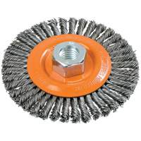 Stringer Bead Knotted Wire Brush, 4-1/2" Dia., 0.02" Fill, 5/8"-11 Arbor, Steel Nia-Chem Ltd.
