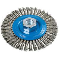 Stringer Bead Knotted Wire Brush, 4-1/2" Dia., 0.02" Fill, 5/8"-11 Arbor, Aluminum/Stainless Steel Nia-Chem Ltd.