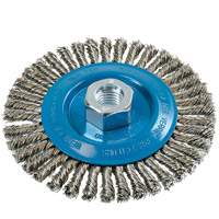 Knot-Twisted Stringer Bead Wire Wheel, 5" Dia., 0.02" Fill, 5/8"-11 Arbor, Aluminum/Stainless Steel Nia-Chem Ltd.