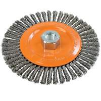 Stringer Bead Knotted Wire Brush, 6" Dia., 0.02" Fill, 5/8"-11 Arbor, Steel Nia-Chem Ltd.
