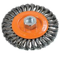 Wide Knotted Wire Wheel Brush, 5" Dia., 0.02" Fill, 5/8"-11 Arbor, Steel Nia-Chem Ltd.
