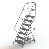 All Directional Rolling Ladder, 7 Steps, 24" Step Width, 70" Platform Height, Steel Nia-Chem Ltd.