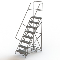 All Directional Rolling Ladder, 8 Steps, 24" Step Width, 80" Platform Height, Steel Nia-Chem Ltd.