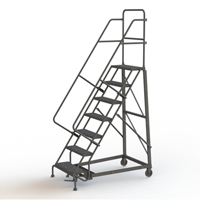 Heavy Duty Rolling Ladder, 7 Steps, 24" Step Width, 70" Platform Height, Steel Nia-Chem Ltd.