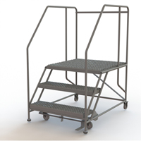 Mobile Work Platform, Steel, 3 Steps, 30" H, 36" D, 36" Step, Serrated Nia-Chem Ltd.