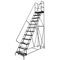 Deep Top Step Rolling Ladder, 7 Steps, 16" Step Width, 70" Platform Height, Steel VC770 | Nia-Chem Ltd.