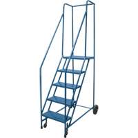 Rolling Step Ladder, 5 Steps, 18" Step Width, 46" Platform Height, Steel VD442 | Nia-Chem Ltd.