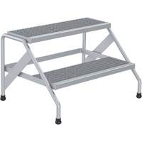 Aluminum Step Stand, 2 Step(s), 32-13/16" W x 24-9/16" L x 20" H, 500 lbs. Capacity VD458 | Nia-Chem Ltd.