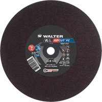 Meule &agrave; tronçonner Ripcut II pour la coupe de l'acier inoxydable et l'acier sur scies fixes, 14" x 1/8", Arbre de 1", Type 1, Oxyde d'aluminium, 4400 Tr/min Nia-Chem Ltd.