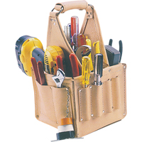 Electrical & Maintenance Tool Pouches, Leather, 17 Pockets, Beige VE823 | Nia-Chem Ltd.