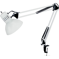 Swing Arm Clamp-On Desk Lamps, 100 W, Incandescent, C-Clamp, 36" Neck, White XA983 | Nia-Chem Ltd.