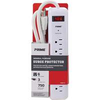 Protecteurs de surtension, 6 Prises, 750 J, 1875, Cordon 3' Nia-Chem Ltd.
