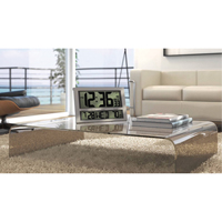 Jumbo Clock, Digital, Battery Operated, 16.5" W x 1.7" D x 11" H, Silver XD075 | Nia-Chem Ltd.