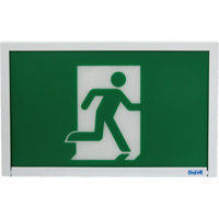 Running Man Exit Sign, LED, Battery Operated, 12" L x 7 1/2" W, Pictogram XE662 | Nia-Chem Ltd.