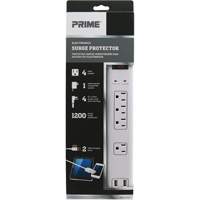 Limiteurs de surtension avec chargeur USB, 4 Prises, 1200 J, 1875 W, Cordon 4' Nia-Chem Ltd.