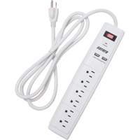Limiteur de surtension avec chargeur USB, 6 Prises, 1200 J, 1875 W, Cordon 6' Nia-Chem Ltd.
