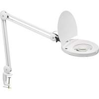 Adjustable Magnifier Lamp, 5 Diopter, LED Light, 47" Arm, C-Clamp, White XI489 | Nia-Chem Ltd.