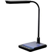 Goose Neck Desk Lamp with USB Charger, 8 W, LED, 15" Neck, Black XI752 | Nia-Chem Ltd.