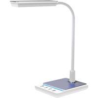 Goose Neck Desk Lamp with USB Charger, 8 W, LED, 15" Neck, White XI753 | Nia-Chem Ltd.