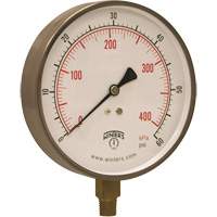 Contractor Pressure Gauge, 4-1/2" , 0 - 60 psi, Bottom Mount, Analogue YB899 | Nia-Chem Ltd.
